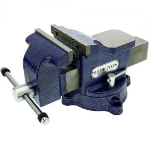 Shop Fox Dual-Locking Lever Bench Vise with Swivel Base, 360-Degree Swivel, 5in. Long D3249