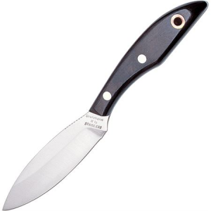 Grohmann Knives 1 Original Design Fixed Stainless Elliptical Blade Knife with Offset Rosewood Handles
