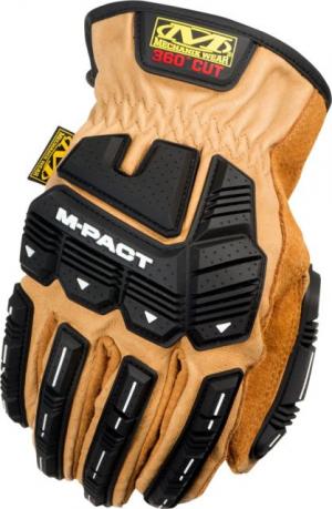 Mechanix Wear M-Pact Leather Driver F9-360 Cut Resistant Gloves, Mens, Tan, Small, LDMP-C75-008