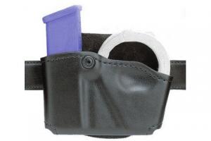 Safariland 573 Concealment Magazine Holder, Paddle, Single w/Cuff Pouch - Plain Black, Right Hand 573-383-21