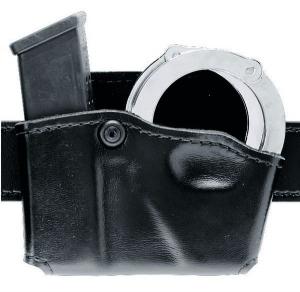 Safariland 573 Concealment Magazine Holder, Paddle, Single w/Cuff Pouch - Plain Black, Right Hand 573-76-21