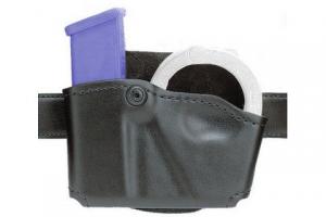 Safariland 573 Concealment Magazine Holder, Paddle, Single w/Cuff Pouch - STX Plain Black, Ambidextrous 573-383-411