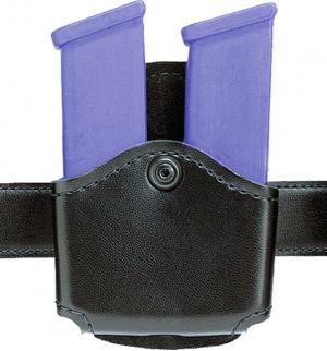 Safariland 572 Open Top Double Magazine Pouch, Paddle, Double Stacked 9mm Magazines GL17, 22, STX Plain Black, 572-83-41
