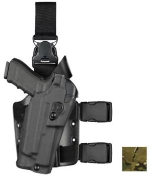 Safariland Model 6304RDS-SP10 ALS/SLS Drop Leg Holster, Glock 17/22/31 w/ITI M3, Right Hand, Cordura, Single Strap, Universal Flex Adapter, Multi Cam, 6304RDS-832-701-SP6