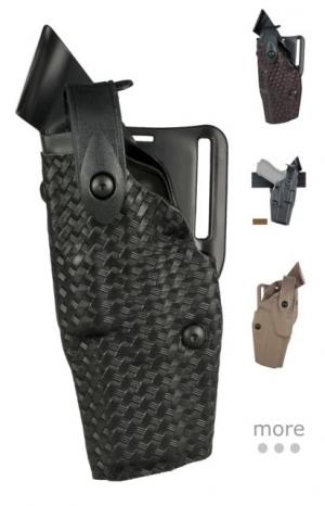 Safariland Model 6360 ALS/SLS Mid-Ride Level-III Duty Holster, Glock 17/22/31 w/ITI M3 Light, Right Hand, Basket Weave Black, 6360-832-81