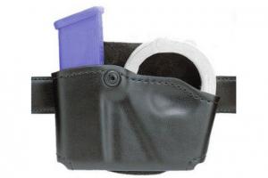 Safariland 573 Concealment Magazine Holder, Paddle, Single w/Cuff Pouch - STX Plain Black, Left Hand 573-76-412