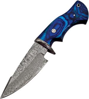 FH Knives Fixed Blade Damascus Blue