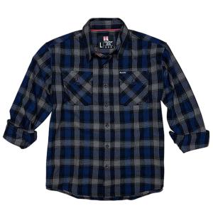 Hornady Gear Flannel Shirt - Men's, 3XL, Navy/Black/Gray, 32206
