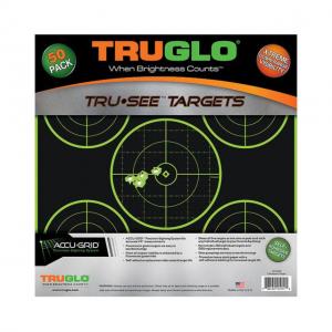 Truglo TRU-SEE Splatter Target 5-Bullseye, 12x12, Green, 50 pack, 195030