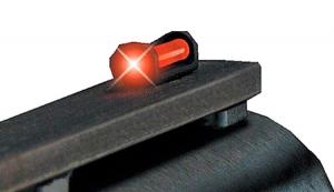 Truglo Long Bead Front Fiber Optic Shotgun Sight  Black with Red Fiber Optic  Fits Ruger / Wincherster with 3-56 base