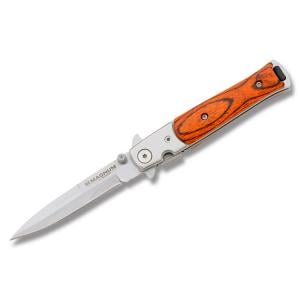 Boker Knives 01YA101 Magnum Folding Knife Stiletto, 3.30" Blade, Line Lock, Wood Handle