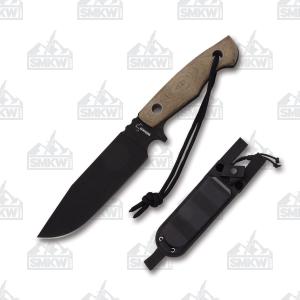 Boker Plus Rold SK-5 Fixed Blade Black Carbon Steel Blade Green Micarta Handle