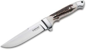Boker Solingen Vollintegral XL 2.0 Fixed Blade Knife, 5.79in, 440C, Stag Brown Handle, 125638