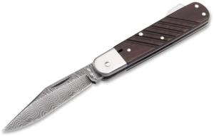 Boker Solingen 98K Folding Knife, 3.31in, Damascus, Walnut Wood Brown Handle, 110715DAM