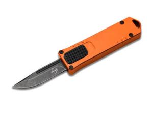 Plus USB 2.0 Out The Front Orange 1.77in Plain Black Stonewash Clip Point AUBK06EX267 Knife