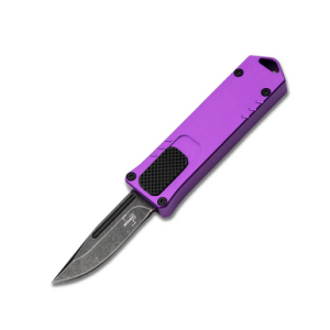 Plus USB 2.0 Out The Front Purple 1.77in Plain Black Stonewash Clip Point Knife