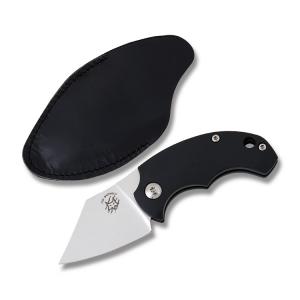 Fox Knives Drago Folding Knife with Balck Plastic Handle and Satin Finish N690Co Steel 1.75" Clip Point Blade Model 519