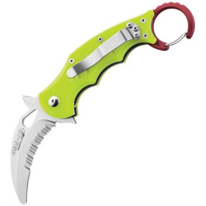 Fox 599RSY Rescue Kerambit Linerlock Knife with Yellow G10 Handle