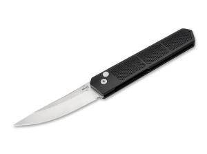 BOKER Kwaiken Lucas Burnley 3.35" Plain Blade Knife - Black Grip