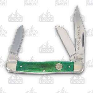 Boker Lime Green Smooth Bone Medium Stockman Folding Knife (SMKW Exclusive)