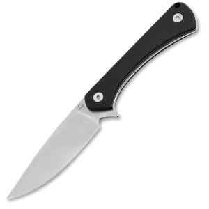 Boker Plus Brasa Fixed Blade Knife, 2.83" Satin Drop Point Blade, Black G10 Handles, Kydex Sheath