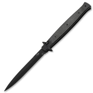 BOKER STILETTO 5.0" FALSE EDGE/PLAIN/BLACK/BLACK