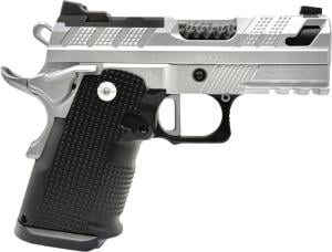 FUSION XP 3C COMPACT 3" CHROME DBL STK GLK MAG 2 GLK Mags, Tenifer & QPQ Finish, Optic Ready, Milled Trigger, Steel Frame