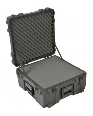 SKB Cases Roto Mil-Std Waterproof Case, 22x22x12in - Cubed Foam, Pull Handle, Wheels 3R2222-12B-CW