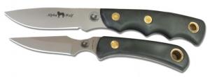 Knives of Alaska Alpha Wolf D2 Cub Combo Stag Handle Knives, Black, 00358FG
