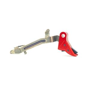 Cross Armory Glock Gen 1-3 Enhanced Flat Faced Trigger w/Bar, 9mm, Aluminum, Red/Black Safety, crGTb-rd-bk