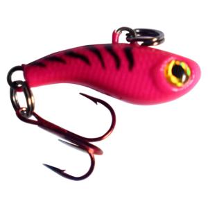 Kenders Outdoors Tungsten T-Rip Mini Vibe Bait, Pink Tiger Glow, 1/2in, T15-1