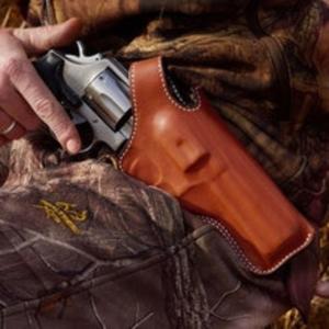 DeSantis Dual Angle Hunter Holster, Belt Slots, Glock 40 with or without Reflex Sights, Right Hand, Tan, 016TC5LZ0