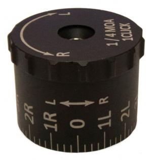 Sightron SIII8x32mm/SIII6x24mm Tactical Windage Knob MOA, 7L-7R, Black, 8-32 and SIII6-24 Tactical Windage Knob MOA 7L-7, 75002