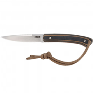 CRKT Biwa Fixed Blade Knife w/ Sheath, 3.02", Black/Brown - 2382C