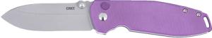 CRKT Squid XM Button Lock Violet G-10 Handle 14C28N Blade Knife