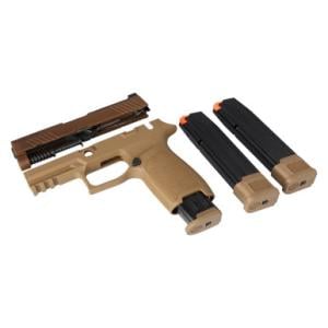 Sig Sauer P320 Cal-X P320-M18 9mm Carry Coyote (1)17rd & (2)21rd Mags X-Change Kit CALX-M18-CSS-MS