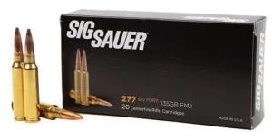 Sig Sauer Elite Ball Ammo 277 Sig Fury 20 Rounds 135 Grain FMJ