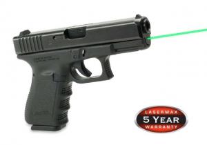 LaserMax Guide Rod Laser Sight, 5mW Green Laser, Glock 19/19x/19 MOS/45, Gen5, Black, LMS-G5-19G