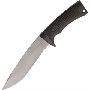 Katz Knives BK302B Black Kat Series Fixed Stainless Bead Blast Finish Blade Knife with Black Kraton Diamond Checkered Handle