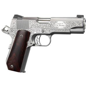 Ed Brown KCSSSIG Kobra Carry Signature Edition 45 ACP 7+1 4.25” Stainless Recessed Crown Barrel, Engraved Serrated Stainless Steel Slide &amp; Frame w/Beavertail, Cocobolo Grip