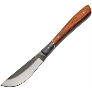Sawmill Cutlery 0020 Skinner Fixed High Carbon Stainless Blade Knife with Brown PakkaWood Handles