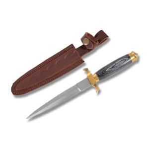 Renaissance Dagger with Black Pakkawood Handles and Stainless Steel 6" Dagger Plain Edge Blades Model 203105-BK