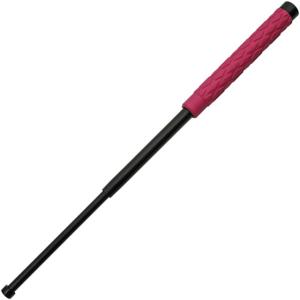 China Made Collapsible Baton Pink/Blk 21, Pink rubberized handle, 220051-21
