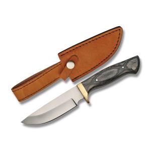 Skinner with Black Pakkawood Handles and Stainless Steel Drop Point Plain Edge Blades