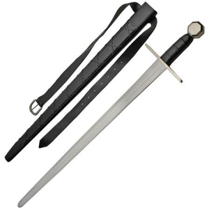 Pakistan 910973 Medieval Carbon Steel Blade Sword with Belt and Leather Wrapped Handle