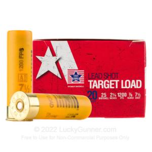 20 Gauge - 2-3/4" 7/8oz. #7.5 Shot - Stars and Stripes - 250 Rounds