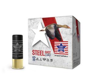 PPU Stars &amp; Stripes Steel Shotshell 12 Gauge 3'' Steel 1-1/8oz BB-Shot 25-Count