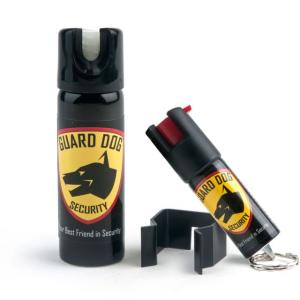 Guard Dog Security Home&Away Kit, Spray Keychain and Glow in Dark Spray Bottle, Black, Keychain 0.5oz Spray, Bottle 3oz Spray PS-GDHA