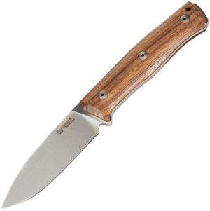 Lionsteel B35 Fixed Blade Santos Knife, 3.5 satin finish Sleipner tool steel blade, Santos wood handle, B35 ST