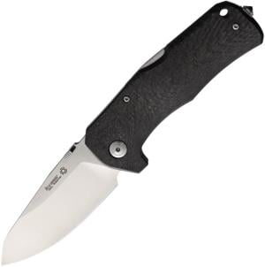 Lionsteel TM1 Lockback CF Folding Knife, 3.5 satin finish Sleipner tool steel blade, Carbon fiber handle, TM1 CS